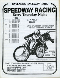 Baylands Speedway August 20, 1987