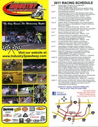 Industry Racing - 2011 Schedule